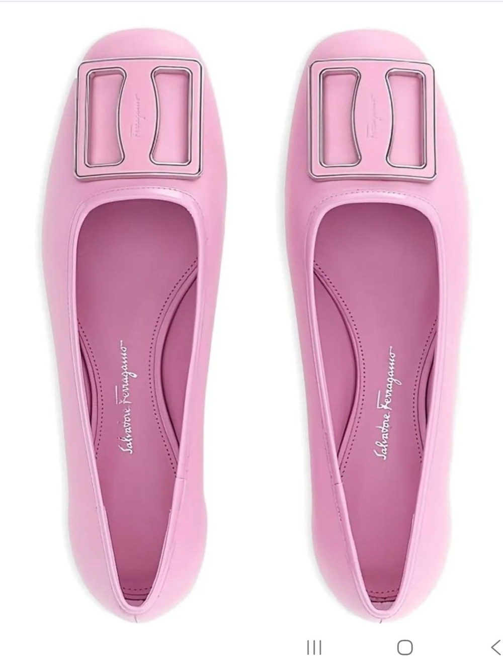 Salvatore Ferragamo Women Flamingo buckle leather ballerina flats Size 8.5C NWB - Picture 2 of 13